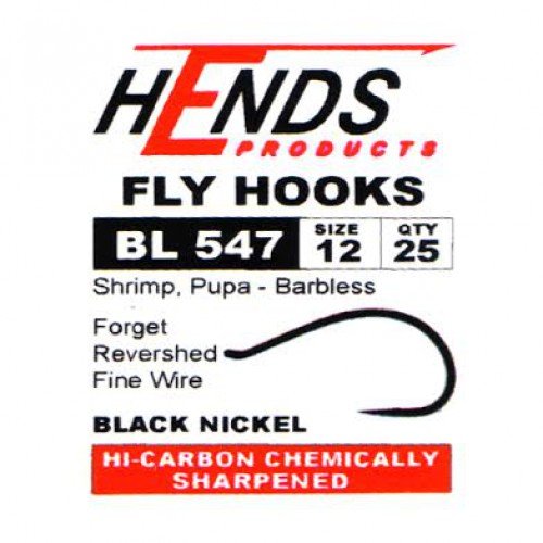 Hends Barbless Hooks BL 547 Universal/Shrimp/Pupa